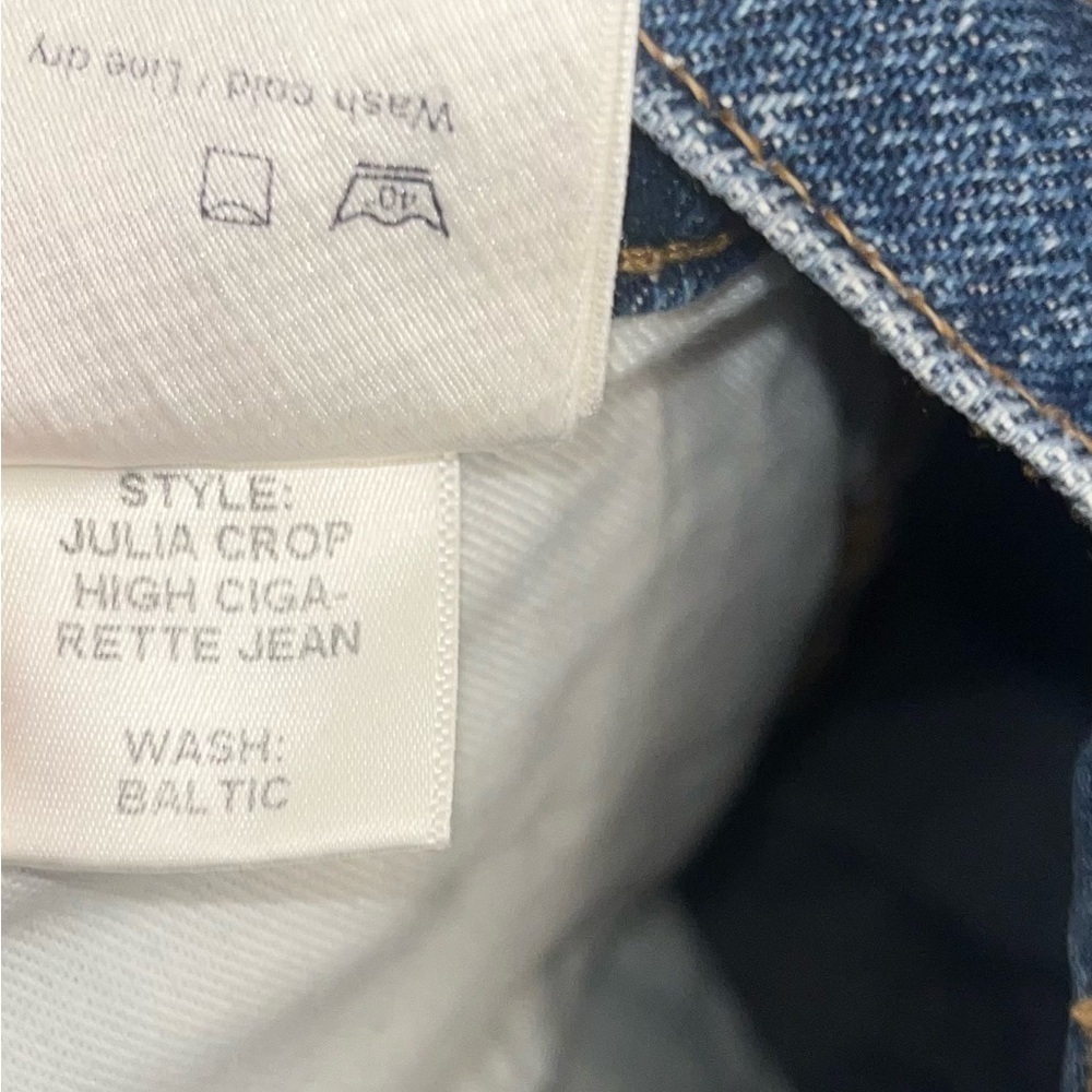 Reformation Julia Crop High Rise Cigarette Ankle Denim Jeans Baltic Wash - Picture 4 of 5